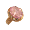Cincin Wanita Pink Rose Diamond Oval Cutting