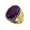 Cincin Batu Akik Giok Ungu Purple Jade Ring Rhodium