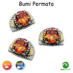 Batu Cincin Akik American Diamond Model Orange Sapphire 1
