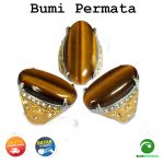 Batu Cincin Akik Biduri Sepah Tiger Eye Size Pandan 1