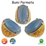 Batu Cincin Akik Biru Langit Chalcedony Size Pandan 1