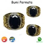 Cincin Batu Akik Black Onyx Oval Cutting 1