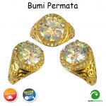 Cincin Pria Wanita Super Mewah American Diamond White 1