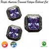 Cincin Purple American Diamond Octagon Briliiant Cut