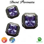 Cincin Purple American Diamond Octagon Briliiant Cut 1