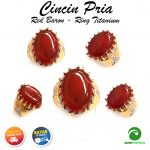 Garansi Termurah Cincin Pria Batu Akik Red Baron Asli Natural Ring Titanium Keren Mewah