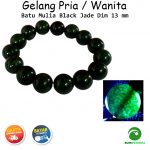 Gelang Batu Mulia Black Jade Paling Laris Dim 13mm 1