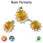 Liontin Wanita Batu Akik Kecubung Kuning Oval Cutting 1