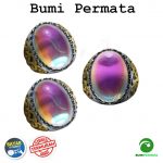 Batu Cincin Akik Kalimaya Pelangi India Super Oval Cabochon Keren Mewah 1