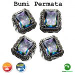 Batu Cincin Akik Kecubung Pelangi Mystic Quartz Kotak Keren Elegan 2