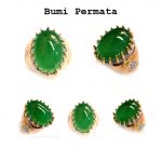 Cincin Pria Batu Akik Chalcedony Hijau Asli Natural Ring Titanium Big Size Keren Mewah 1
