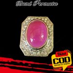 Keren Cincin Pria Batu Akik Rose Diamond Pink Oval Cabochon 2