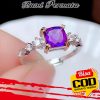 Amethyst Berlian Cincin Perhiasan Fashion Wanita Perak S925 Kristal Ungu Pertunangan Pernikahan Rings 3