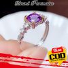 Amethyst Berlian Cincin Perhiasan Fashion Wanita Perak S925 Kristal Ungu Pertunangan Pernikahan Rings 5
