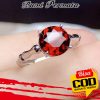Ruby Berlian S925 Sterling Perak Cincin Wanita Fashion Perhiasan Pertunangan Pernikahan 2