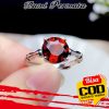 Ruby Berlian S925 Sterling Perak Cincin Wanita Fashion Perhiasan Pertunangan Pernikahan 3
