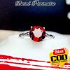 Ruby Berlian S925 Sterling Perak Cincin Wanita Fashion Perhiasan Pertunangan Pernikahan 4