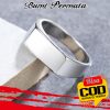 Cincin Dipoles Baja Titanium Persegi Panjang Silver Pria Punk Fashion Jewelry Rings 2