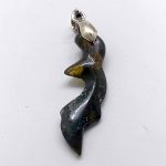 Liontin Batu Akik Badar Lumut Carving Kujang 815 2