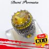 Cincin Kawin Pria Fashion Perhiasan Citrine Kristal Berlian Kuning Baja Titanium Perak Antik Silver Rings 1 3