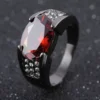 Cincin Import Merah Siam Ruby Oval Cutting Untuk Pria Wanita (1)