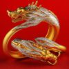 Cincin Naga Lapis Emas 24k - Aksesoris Cincin - Cincin Pria Wanita (3)