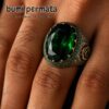 Cincin Pria Batu Akik Permata Zamrud Biron Oval Cutting (1)