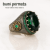 Cincin Pria Batu Akik Permata Zamrud Biron Oval Cutting (2)