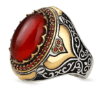 Cincin Pria Keren Merah Siam Import Oval Cabochon (1)